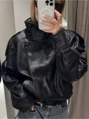 ZARA viral leather bomber YSL